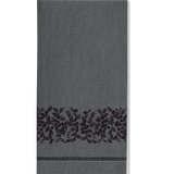 Jardin Linen Hand Towel: White on Taupe