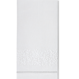 Jardin Linen Hand Towel: White on Taupe