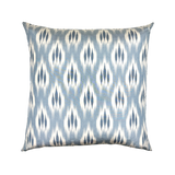 Blue Silk Printed Square Throw Pillow