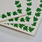8 Menu Cards with Patterned Border in Pea Green