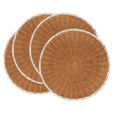 Two-Tone Rattan Placemat: Caramel / 15"