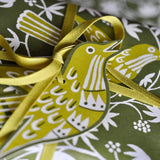 Fancy Songbird Gift Tags in Moss (Set of 5)