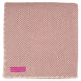 Southampton Home Washable Wool Herringbone Throw ~ Rose ~