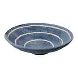 Organic Blue Ceramic Basket Plate