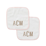 Weezie Baby Washcloth Gingham Light Pink Pair