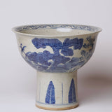 Blue and White Porcelain Three Friends Footed Bowl
