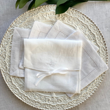 Hemstitch White Cocktail Napkin