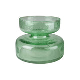 Seeded Green Glass Bulb Vase