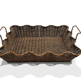 Large Scalloped Tray: Brown