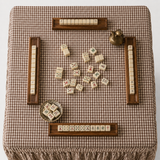 Skirted Linen Brown Mahjong Gingham Tablecloth
