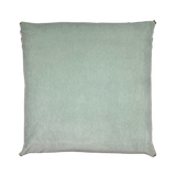Margot Light Green Velvet Pillow w Brown Trim