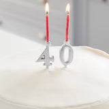 White Candle Number Holder Set