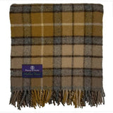 Highland Tweeds Wool Fluffy Throw - Natural Buchanan