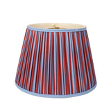 16" Pleated Empire Lampshade Red and Blue Stripes