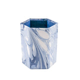Hand-Marbled Pencil Holder Organizer in Ocean Wave
