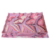 Nesting Scalloped Hand-Marbled Trays in Florentine Pink: Large Tray