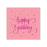 Pink Birthday Linen-Like Cocktail Napkin Set