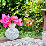 White Stripe Bud Vase