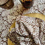 Gathered Garden Tablecloth in Saddle Brown 108" Round