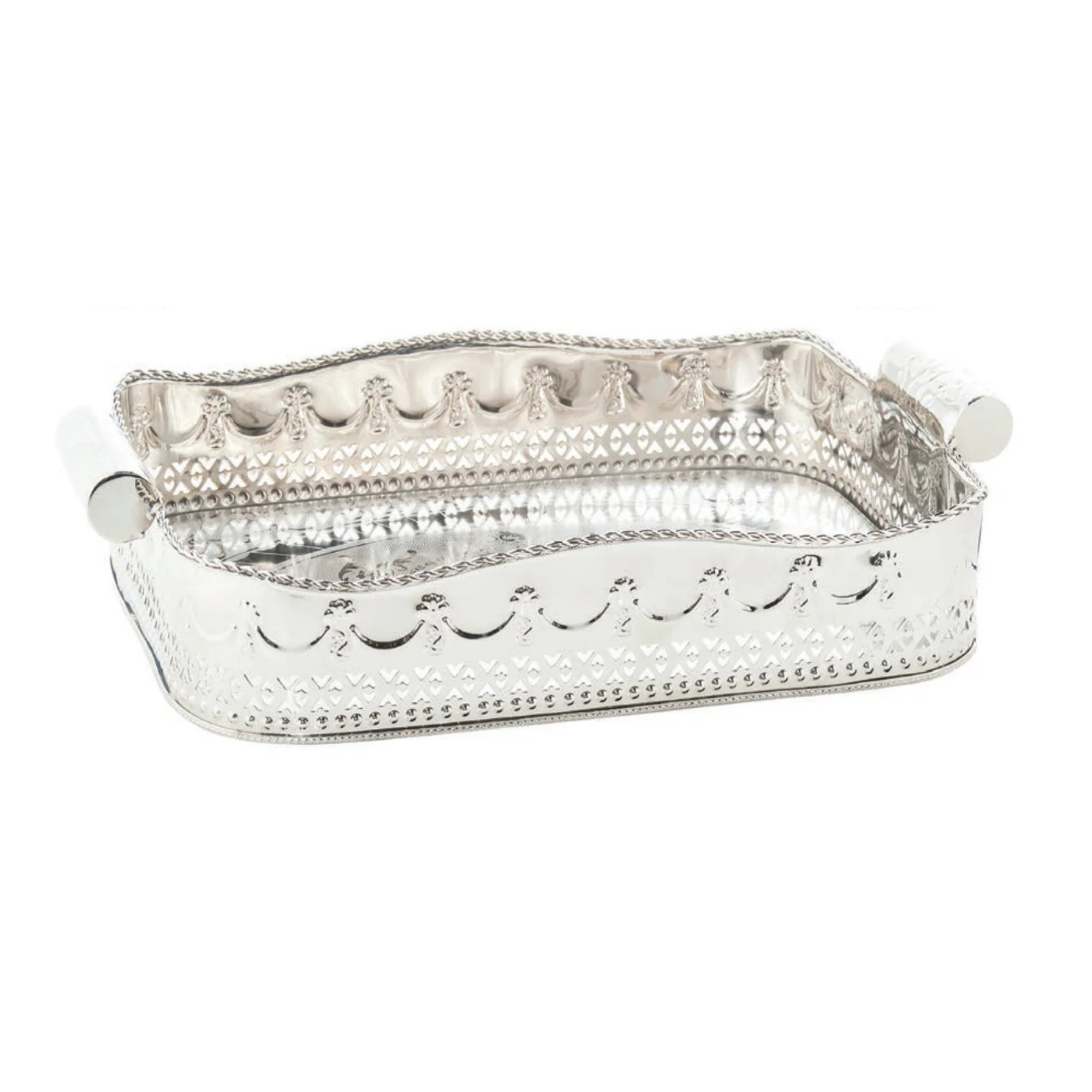 Polished Nickel Embossed Tray