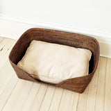 Mandalay Dog Bed with Cushion - AB  26x19x9" or 30X23X11": Antique Brown / Large