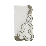 Linen Ric-Rac Border Dinner Napkin in Olive (Set of 4)