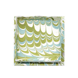 Trinket Cocktail Napkin Tray in Robin Blue Marbling