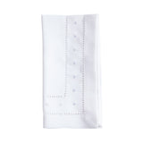 Classic Hemstitch with Embroidered Border Napkin in White (Set of 4)