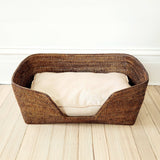 Mandalay Dog Bed with Cushion - AB  26x19x9" or 30X23X11": Antique Brown / Large