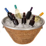 Handwoven Rattan Aluminum Ice Tub