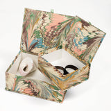Hand-Marbled Keepsake Box Set in Flatiron Feathers: Small