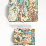Hand-Marbled Keepsake Box Set in Flatiron Feathers: Small