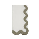 Linen Ric-Rac Border Dinner Napkin in Olive (Set of 4)