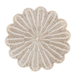 White Scalloped Rattan Placemat