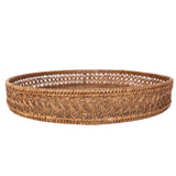 Artifacts Rattan Round Tray in Honey Brown