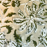 Green Floral Canvas Painted Table Cloth 120x70"