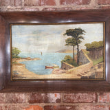 Seascape Inlet painting with Wooden Frame