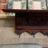 Antique Carved Oak Coat Rack