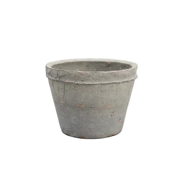 Aged Gray Terra Cotta Pot