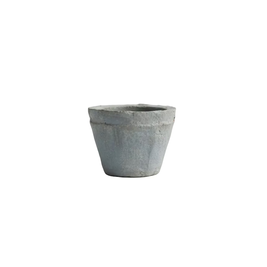 Aged Gray Terra Cotta Pot