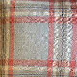 Cranberry and Blue Check Pattern Lumbar Pillow
