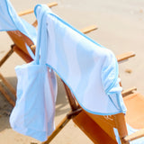 Weezie Light Blue Stripe Beach Chair Cover