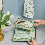 Weezie Lacquer Tray Marbled Moss Large