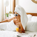 Weezie Signature Bath Towel Sand on White