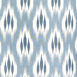 Blue Silk Printed Square Throw Pillow