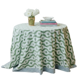 Weezie Green Ikat Tablecloth