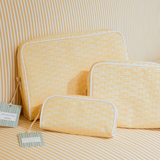 Weezie Yellow Patterned Toiletry Bag