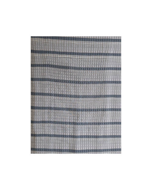 Blue Stripes Sujani Quilt Queen