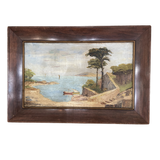 Seascape Inlet painting with Wooden Frame