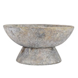 Weathered Stone Pedestal Bowl Planter